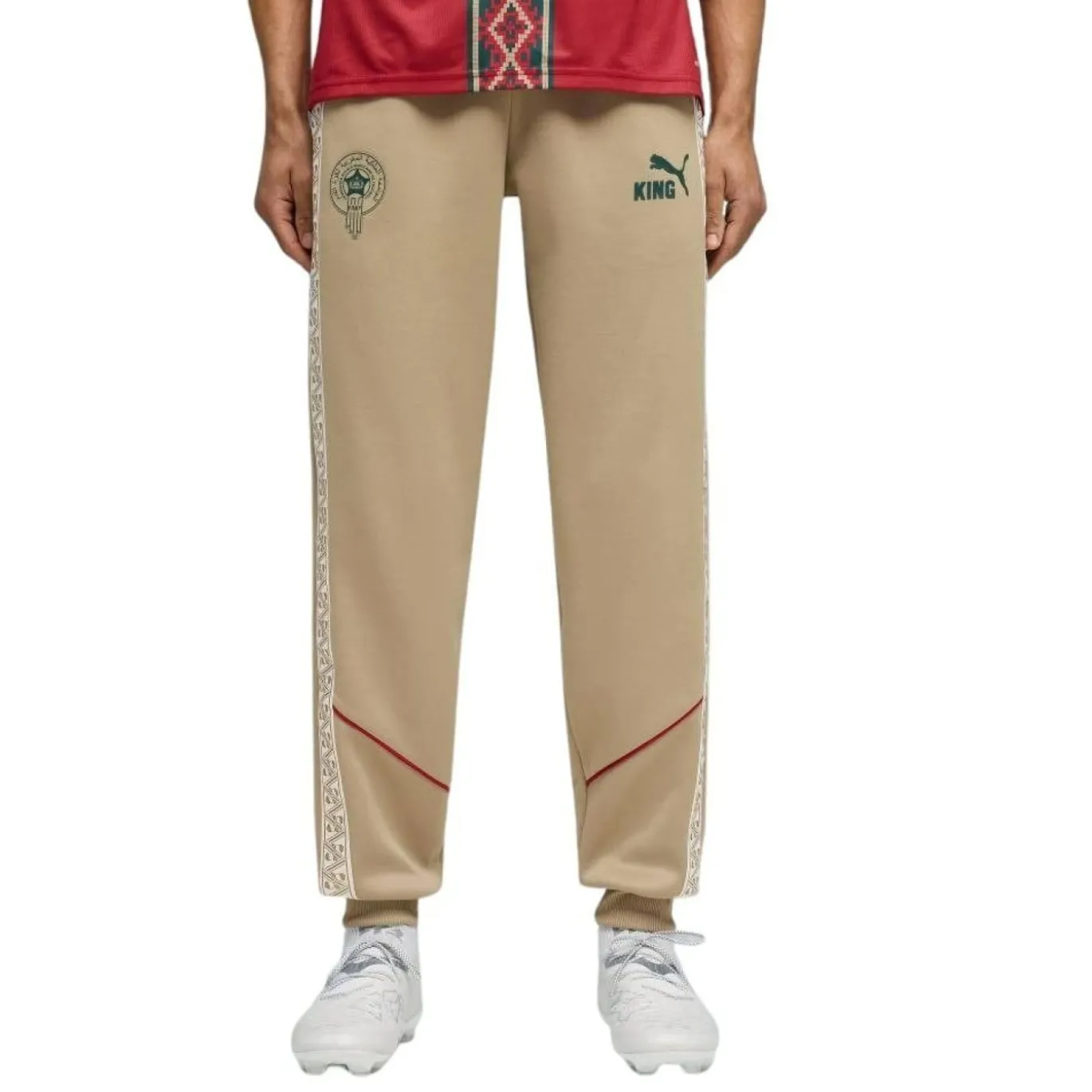 PUMA Marokko KING Anthem Trainingsbroek 2026-2028 Beige Rood Groen