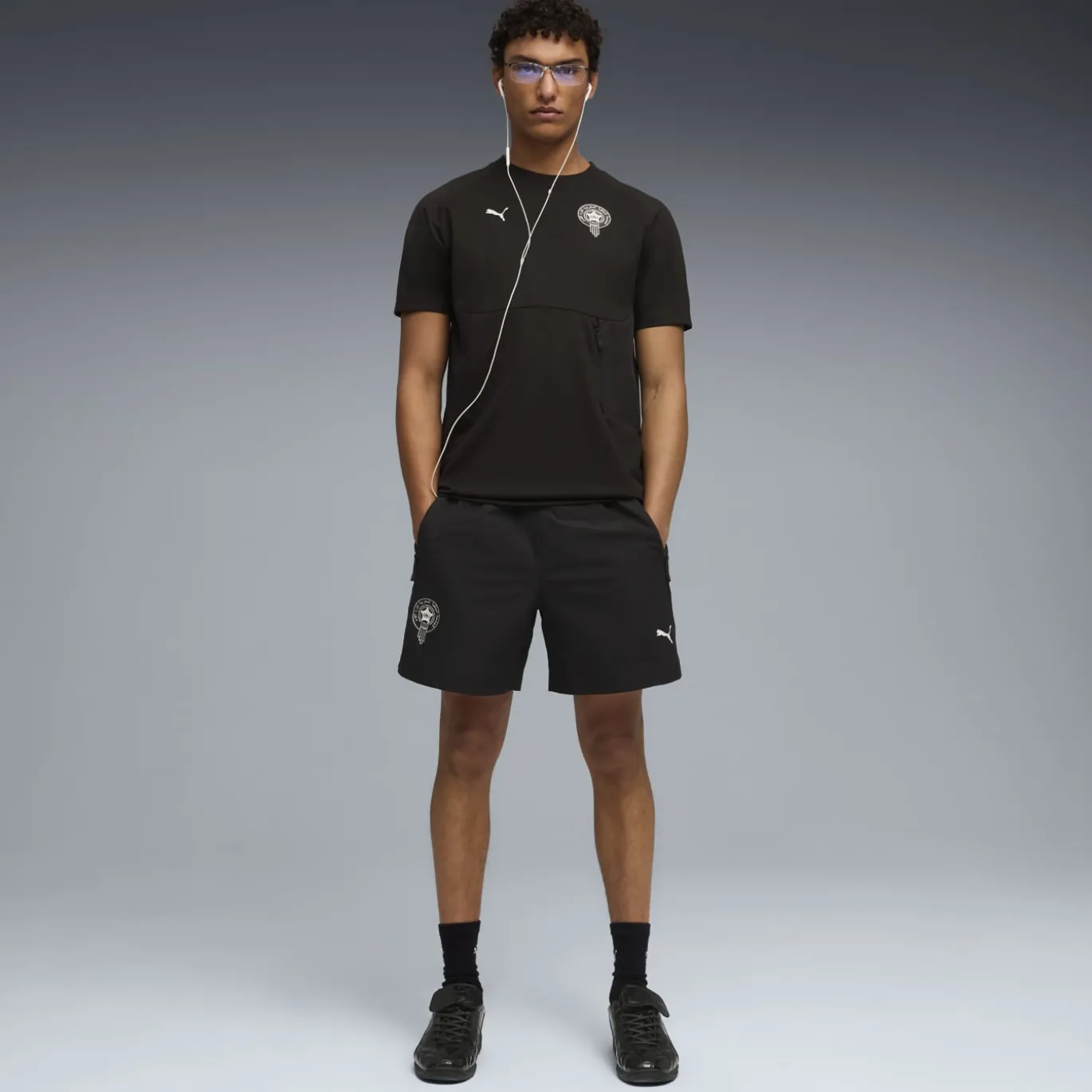PUMA Marokko Pumatech Broekje 2026-2028 Zwart Wit