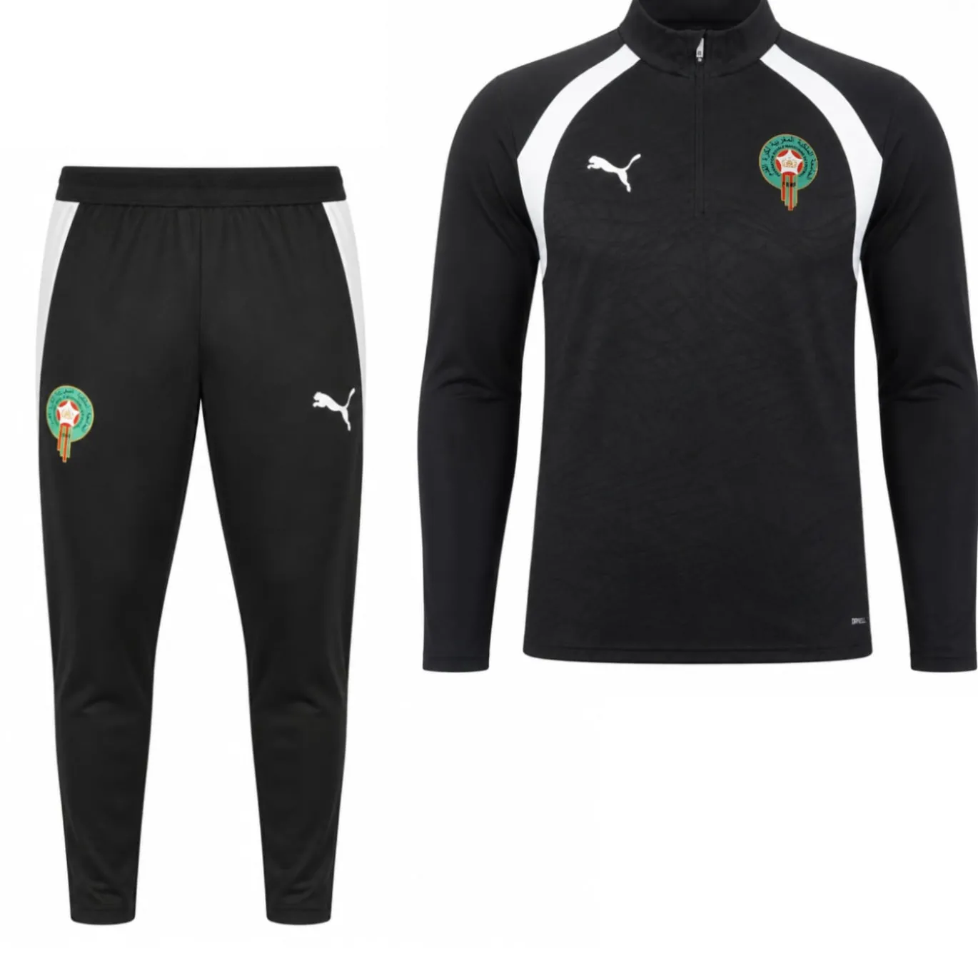 PUMA Marokko Trainingspak 1/4-Zip 2026-2028 Zwart Wit