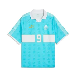 PUMA Olympique Marseille KING T-Shirt Retro Lichtblauw Wit Goud