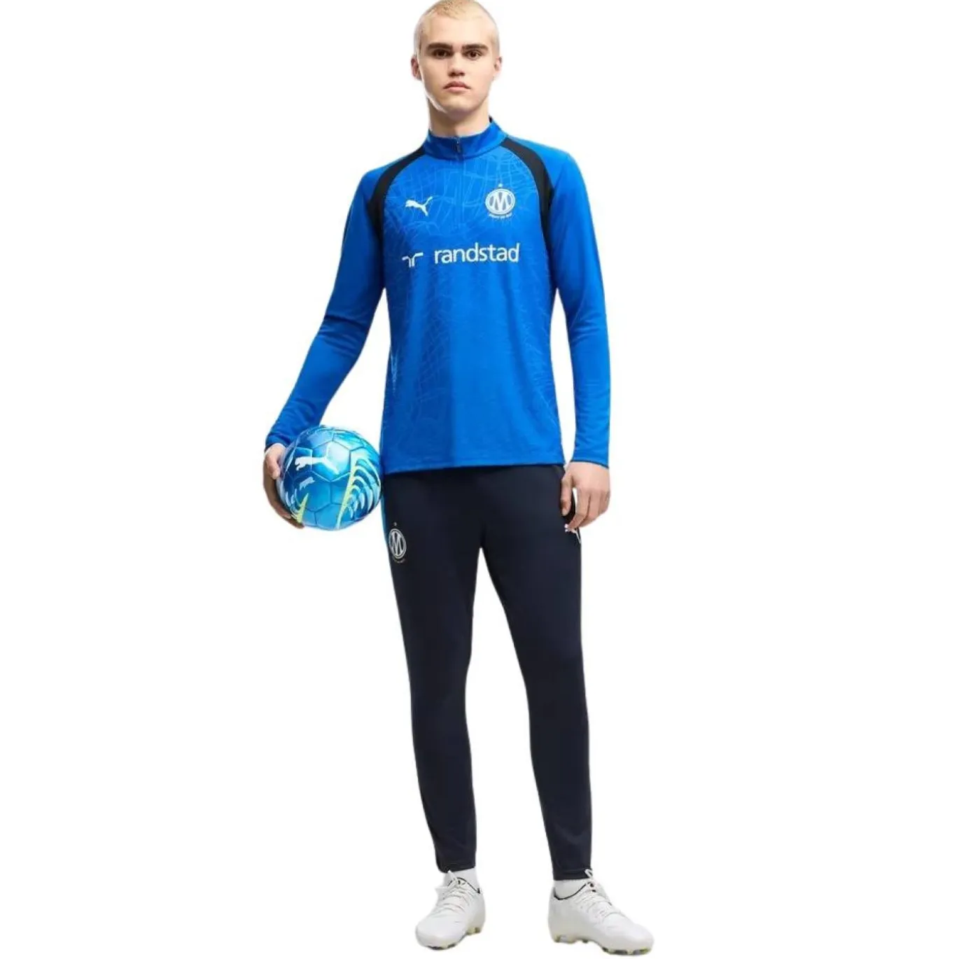 PUMA Olympique Marseille Trainingstrui 1/4-Zip 2026-2027 Blauw Donkerblauw Wit
