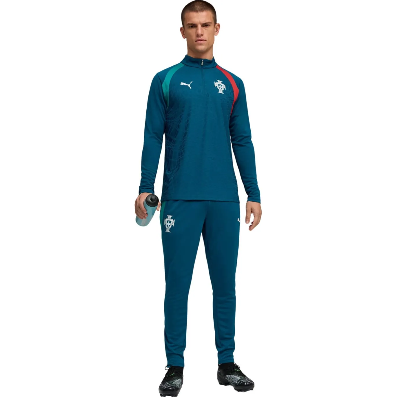 PUMA Portugal Trainingspak 1/4-Zip 2026-2028 Blauwgroen Wit