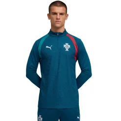 PUMA Portugal Trainingstrui 1/4 Zip 2026-2028 Blauwgroen Wit