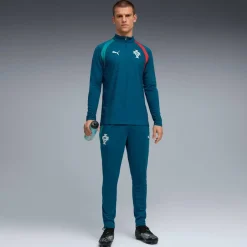 PUMA Portugal Trainingstrui 1/4 Zip 2026-2028 Blauwgroen Wit