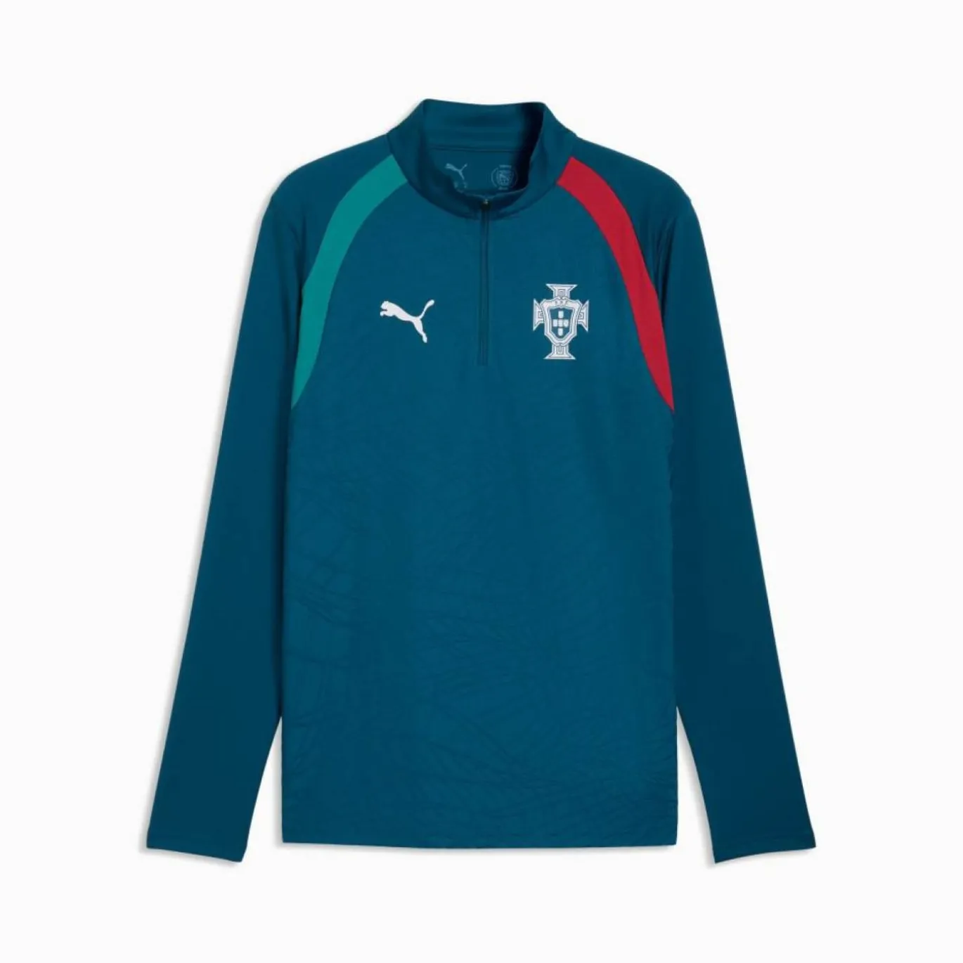 PUMA Portugal Trainingstrui 1/4 Zip 2026-2028 Blauwgroen Wit