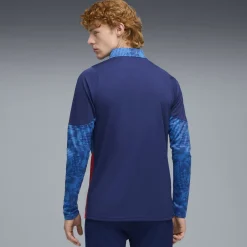 PUMA RB Leipzig Trainingstrui 1/4-Zip 2025-2026 Blauw Donkerblauw Rood