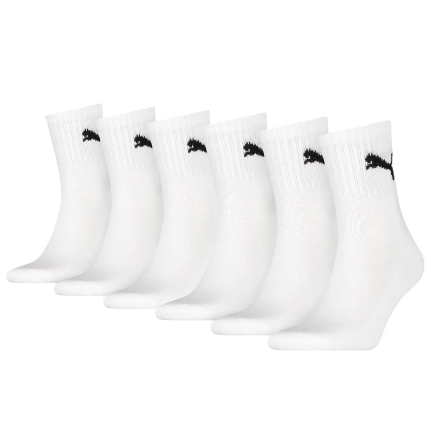 PUMA Sportsokken Kort 6 Pack Wit