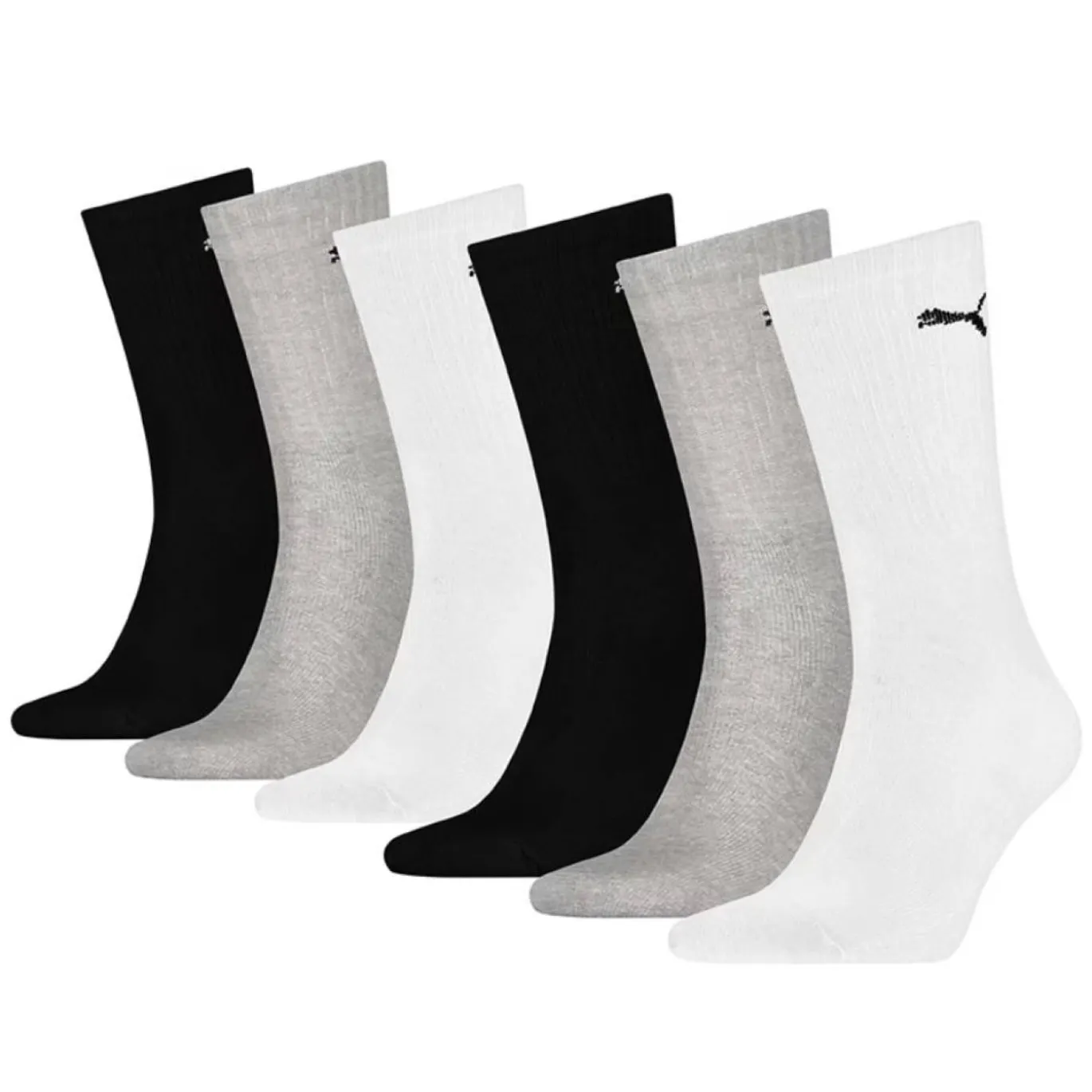 PUMA Sportsokken 6-Pack Wit Grijs Zwart
