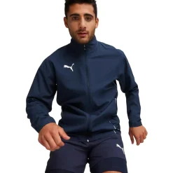 PUMA teamGOAL Sideline Jas Donkerblauw Wit