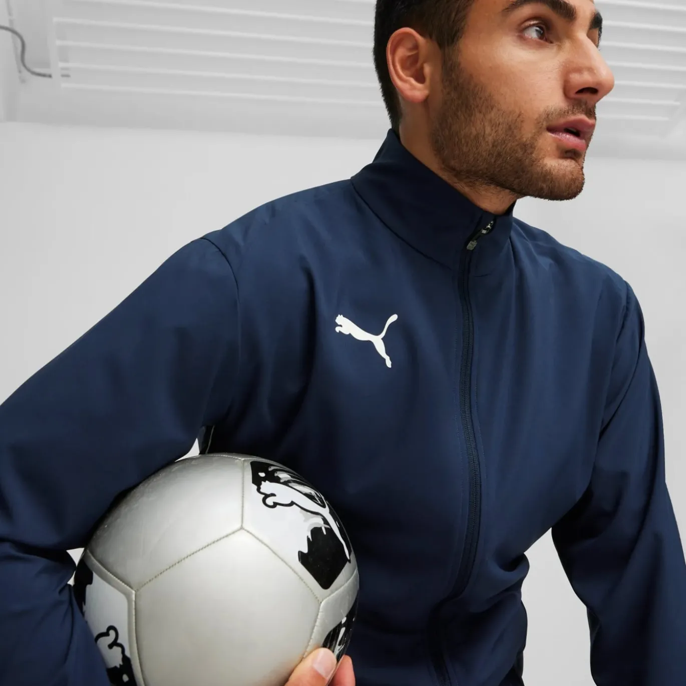 PUMA teamGOAL Sideline Jas Donkerblauw Wit