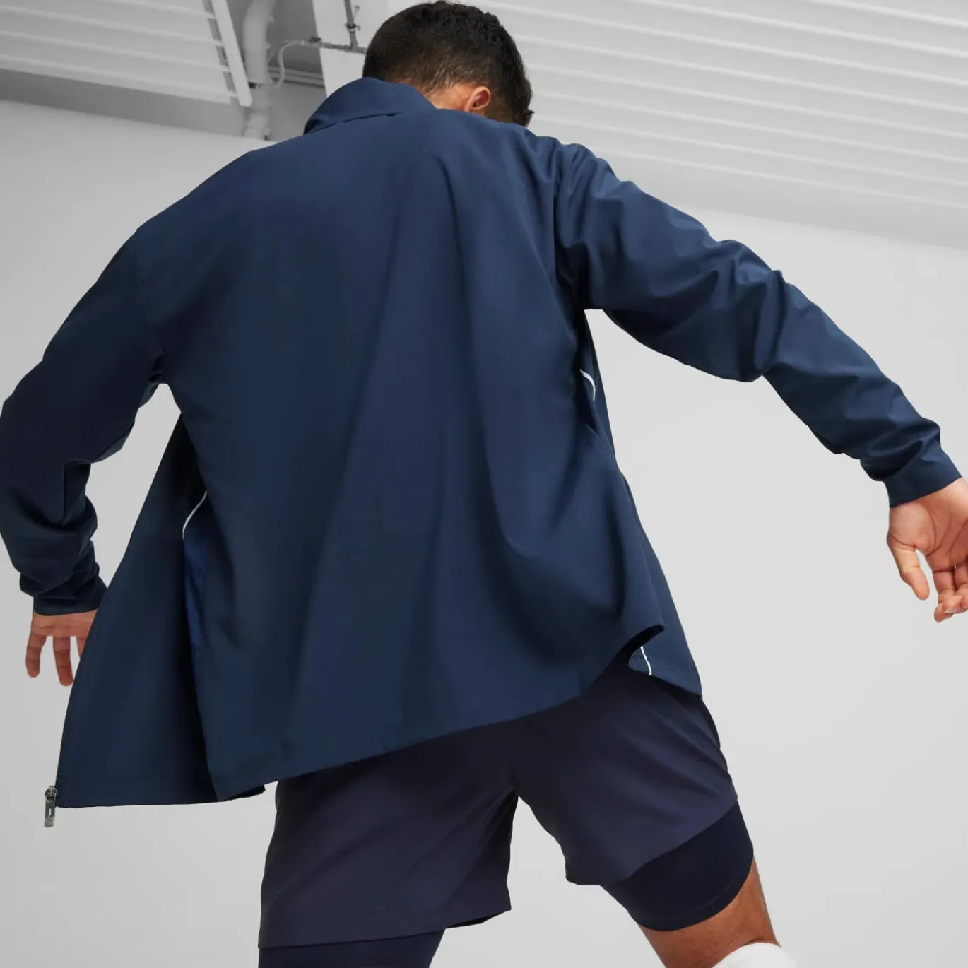 PUMA teamGOAL Sideline Jas Donkerblauw Wit