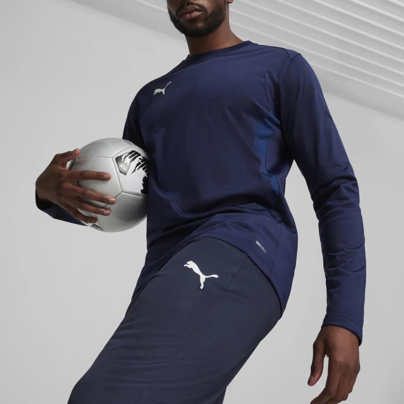 PUMA teamGOAL Trainingspak 1/4-Zip Donkerblauw Wit