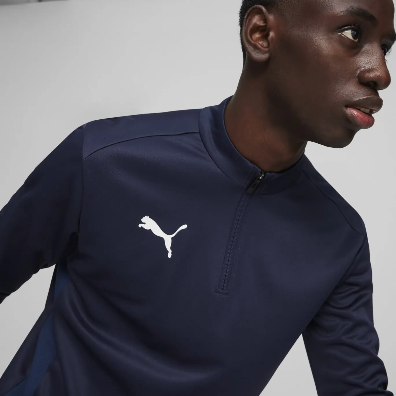 PUMA teamGOAL Trainingstrui 1/4-Zip Donkerblauw Wit