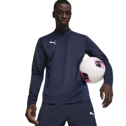 PUMA teamGOAL Trainingstrui 1/4-Zip Donkerblauw Wit