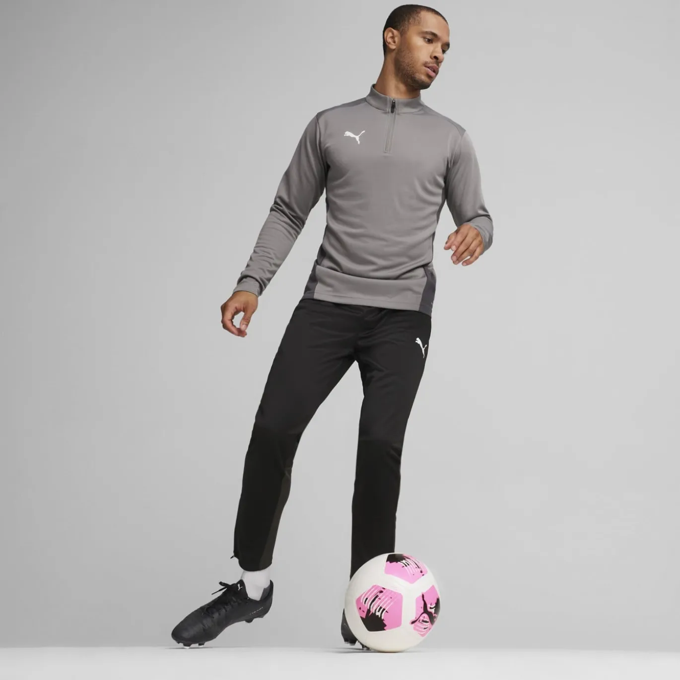 PUMA teamGOAL Trainingstrui 1/4-Zip Grijs Wit