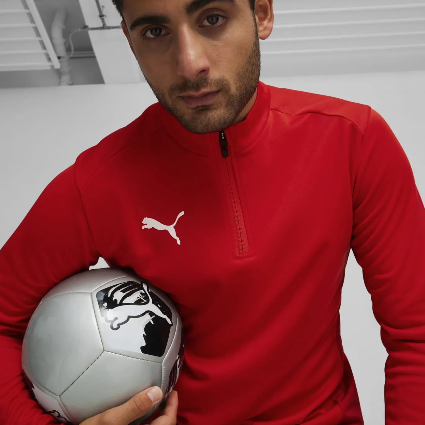 PUMA teamGOAL Trainingstrui 1/4-Zip Rood Wit