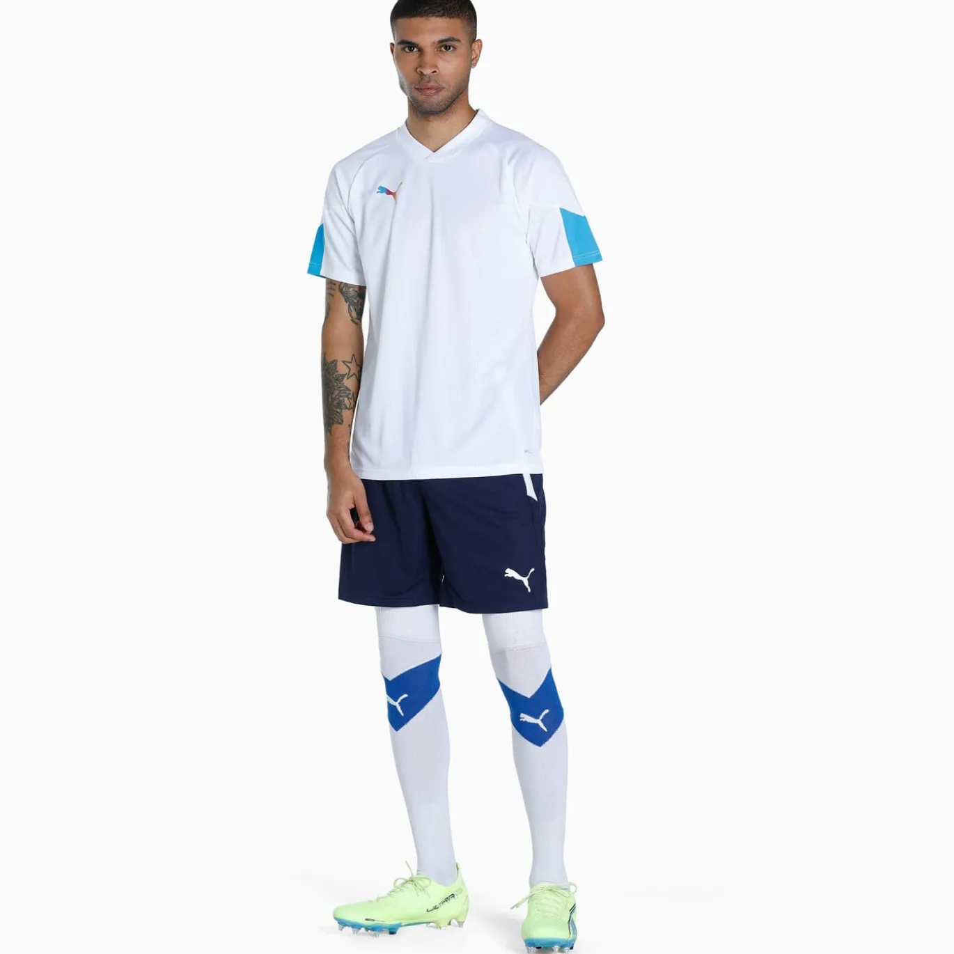 PUMA TeamLIGA Trainingsbroekje Donkerblauw Wit