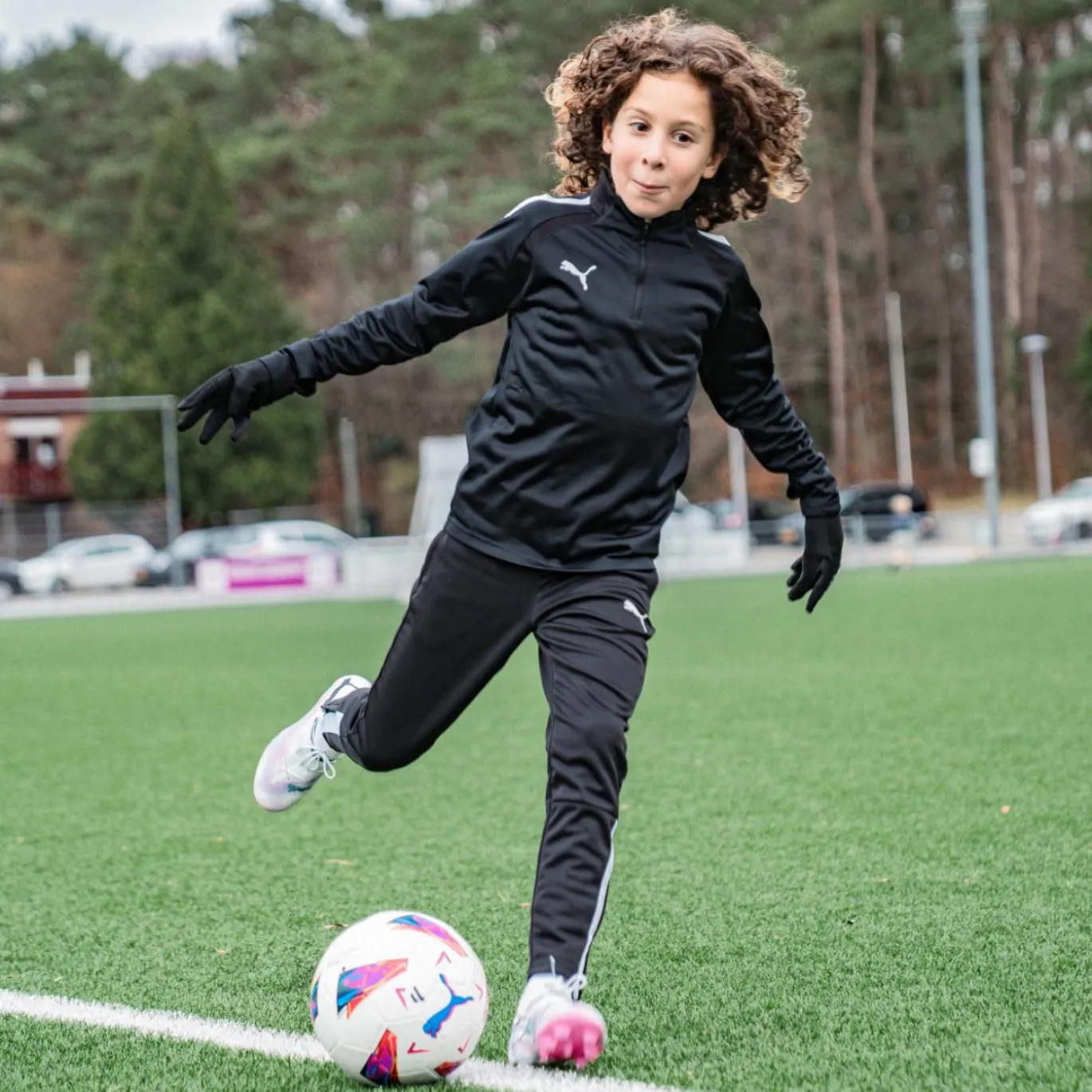PUMA teamLIGA Trainingsjack Kids Zwart Wit
