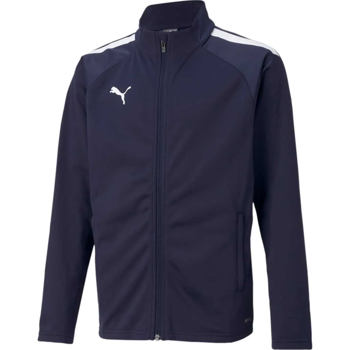 PUMA teamLIGA Trainingsjack Kids Donkerblauw Wit