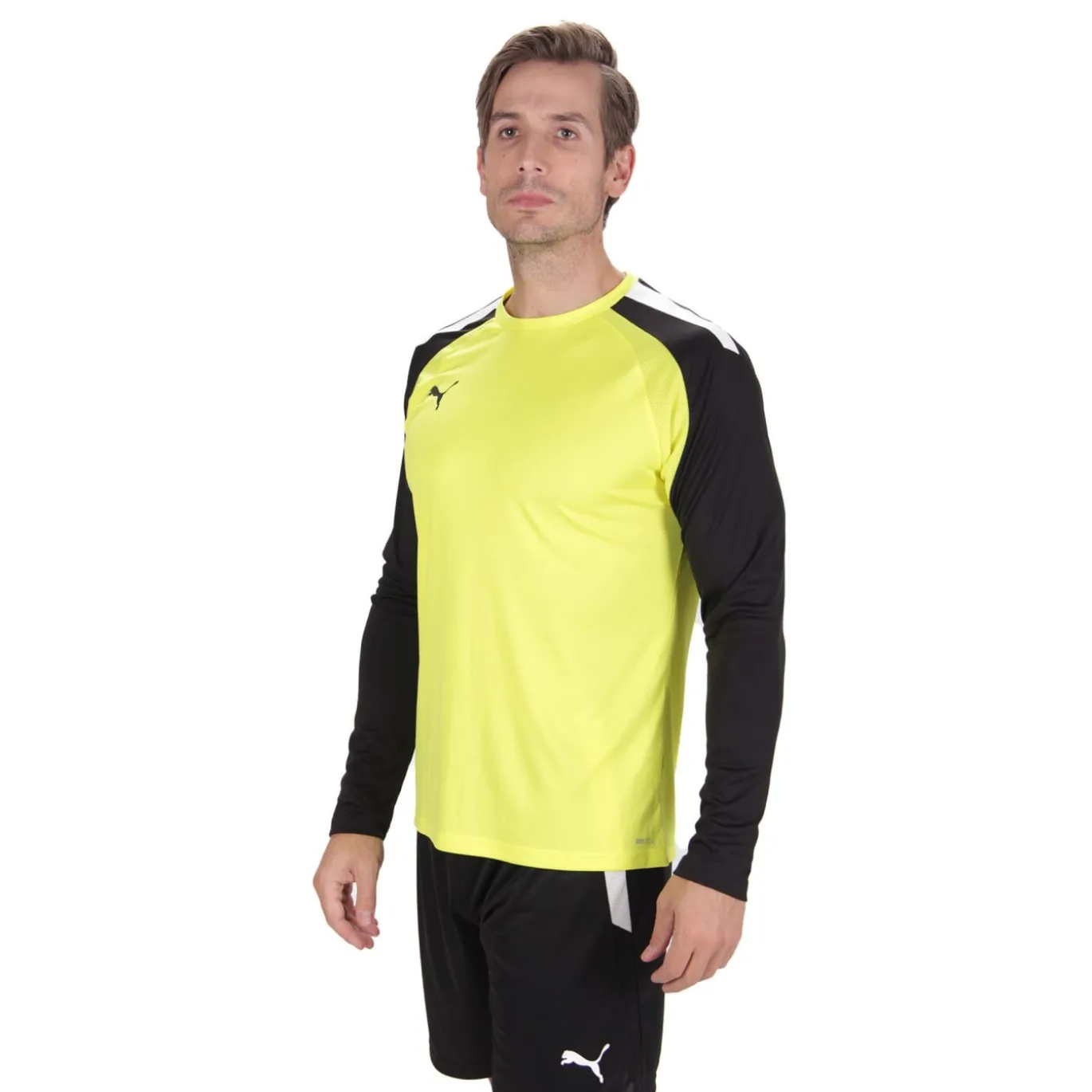 PUMA teamPACER Keepersshirt Lange Mouwen Geel Zwart Wit