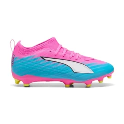PUMA Ultra 6 Match Gras / Kunstgras Voetbalschoenen (MG) Kids Felroze Blauw Geel