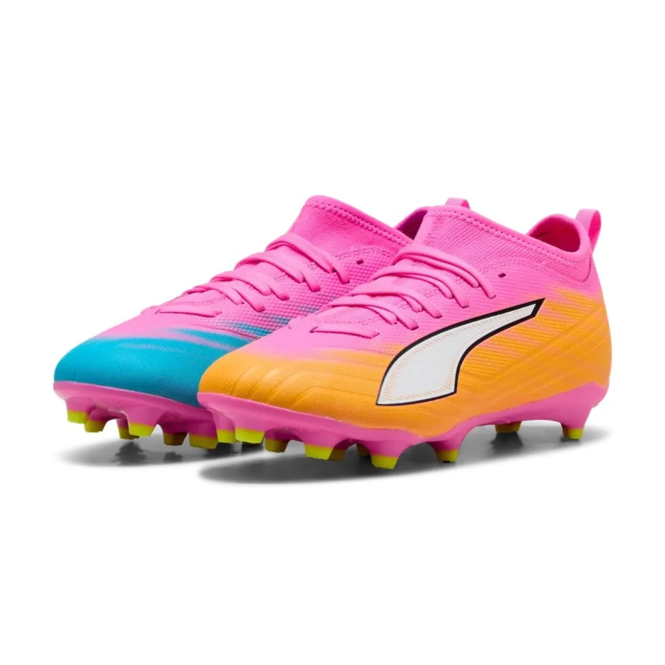PUMA Ultra 6 Match Gras / Kunstgras Voetbalschoenen (MG) Kids Felroze Blauw Geel