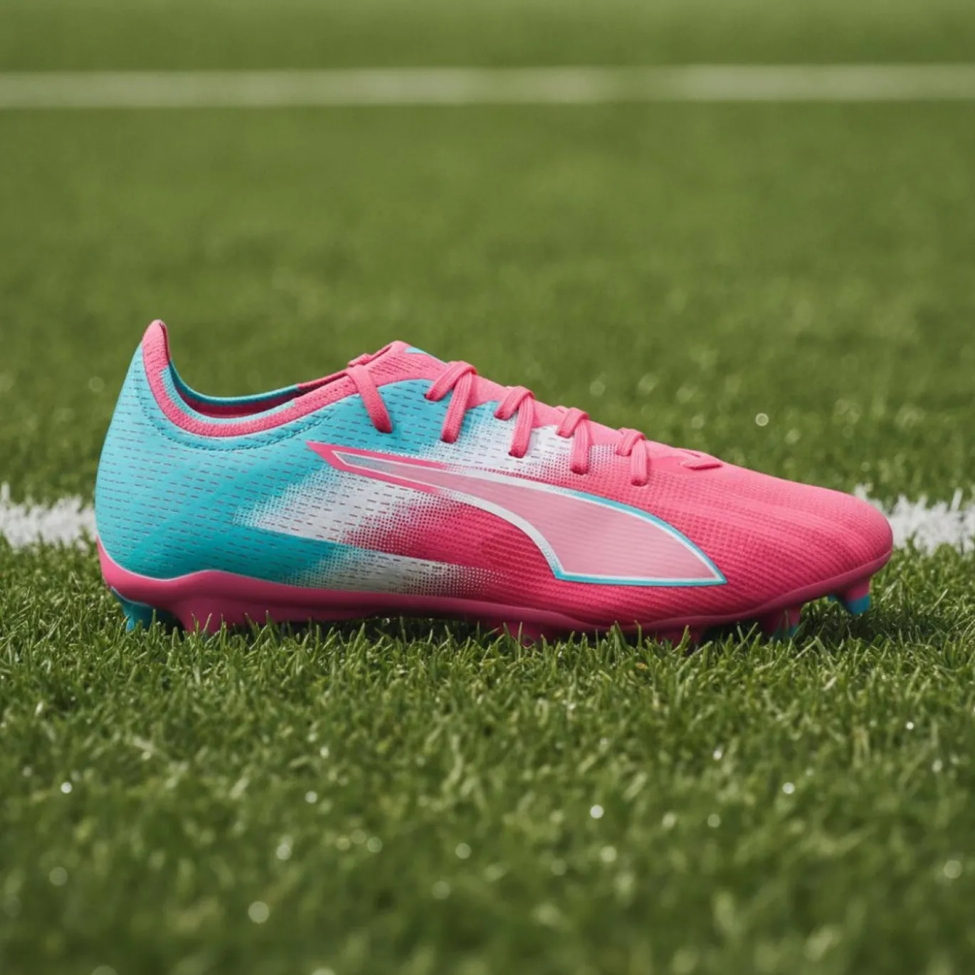 PUMA Ultra 6 Match Re-Charge Gras / Kunstgras Voetbalschoenen (MG) Roze Blauw Wit
