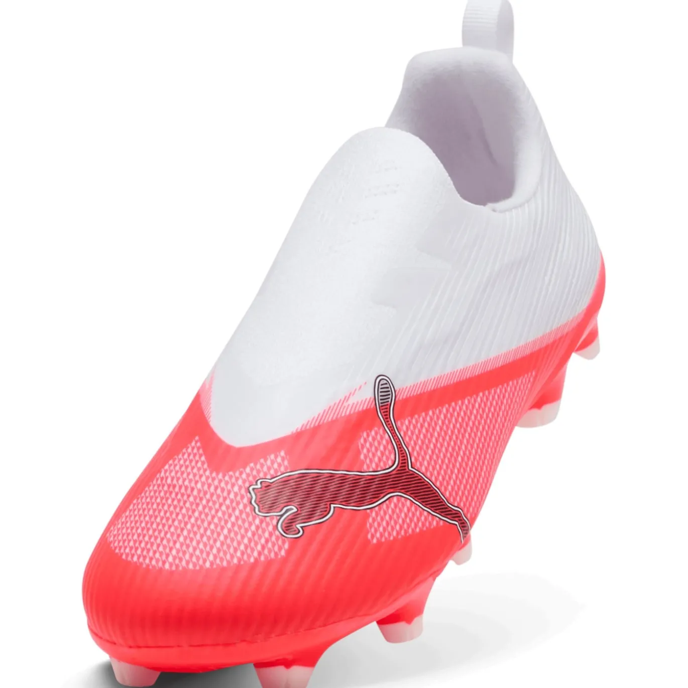 PUMA Ultra 7 Match Veterloze Gras / Kunstgras Voetbalschoenen (MG) Kids Wit Felrood Zwart