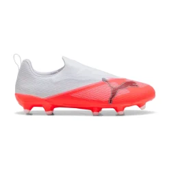 PUMA Ultra 7 Match Veterloze Gras / Kunstgras Voetbalschoenen (MG) Kids Wit Felrood Zwart