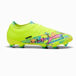 PUMA Ultra Nitro 7 Match ADV Gras / Kunstgras Voetbalschoenen (MG) Neongroen Felblauw Felroze