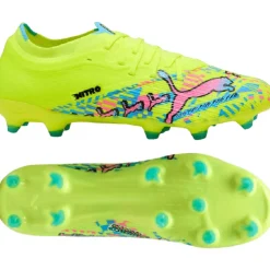 PUMA Ultra Nitro 7 Match ADV Gras / Kunstgras Voetbalschoenen (MG) Neongroen Felblauw Felroze