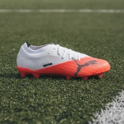 PUMA Ultra Nitro 7 Match Gras / Kunstgras Voetbalschoenen (MG) Wit Felrood Zwart
