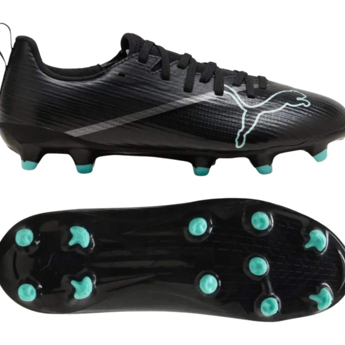 PUMA Ultra Nitro 7 Match Gras / Kunstgras Voetbalschoenen (MG) Kids Zwart Intense Mint