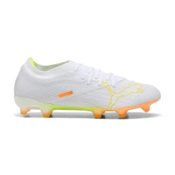 PUMA Ultra Nitro 7 Match Gras Voetbalschoenen (FG) Wit Geel Oranje