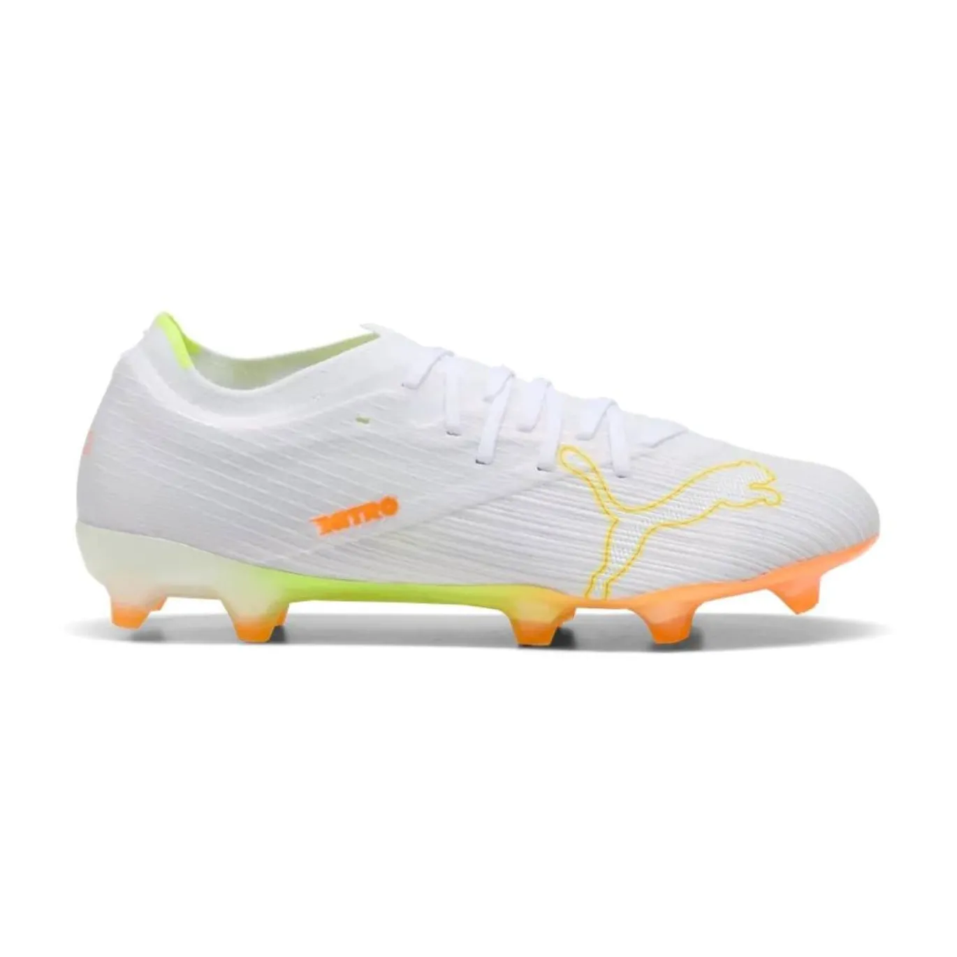 PUMA Ultra Nitro 7 Match Gras Voetbalschoenen (FG) Wit Geel Oranje