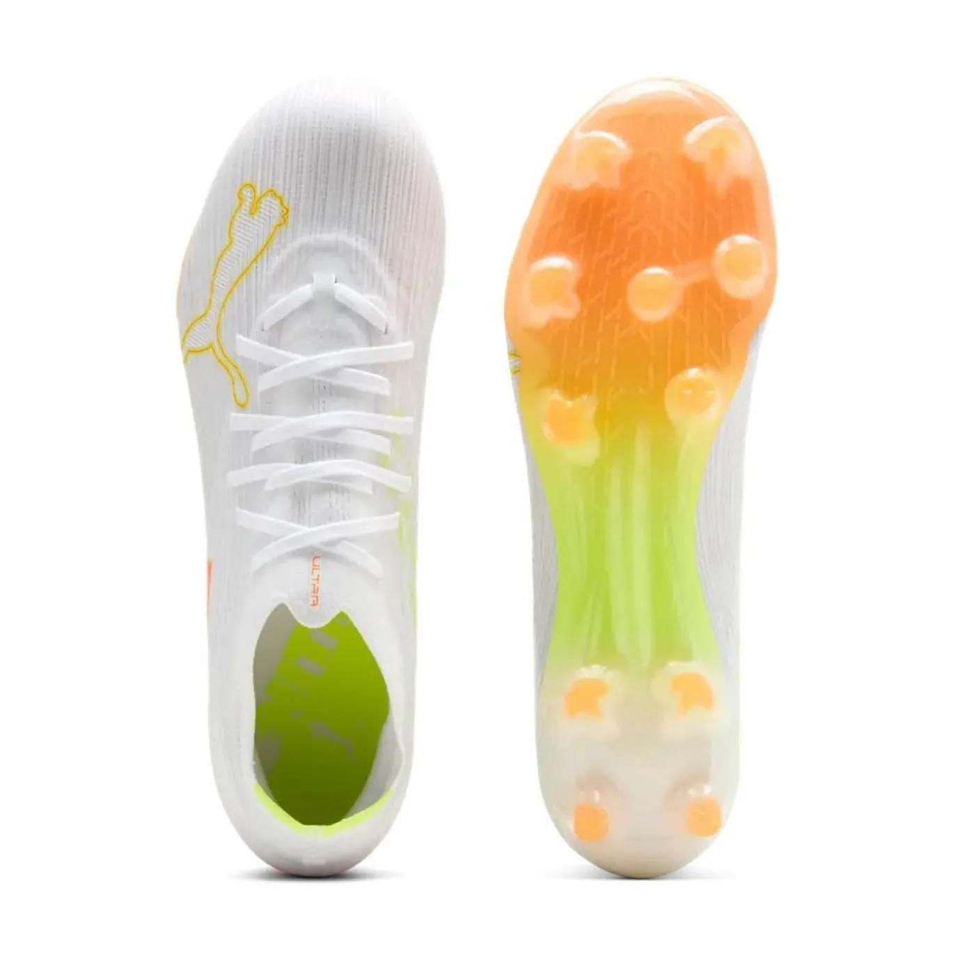 PUMA Ultra Nitro 7 Match Gras Voetbalschoenen (FG) Wit Geel Oranje
