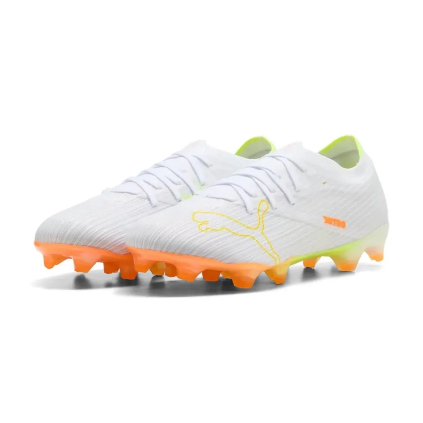 PUMA Ultra Nitro 7 Match Gras Voetbalschoenen (FG) Wit Geel Oranje