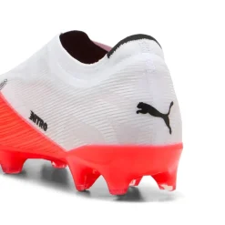 PUMA Ultra Nitro 7 Match Veterloze Gras / Kunstgras Voetbalschoenen (MG) Wit Felrood Zwart