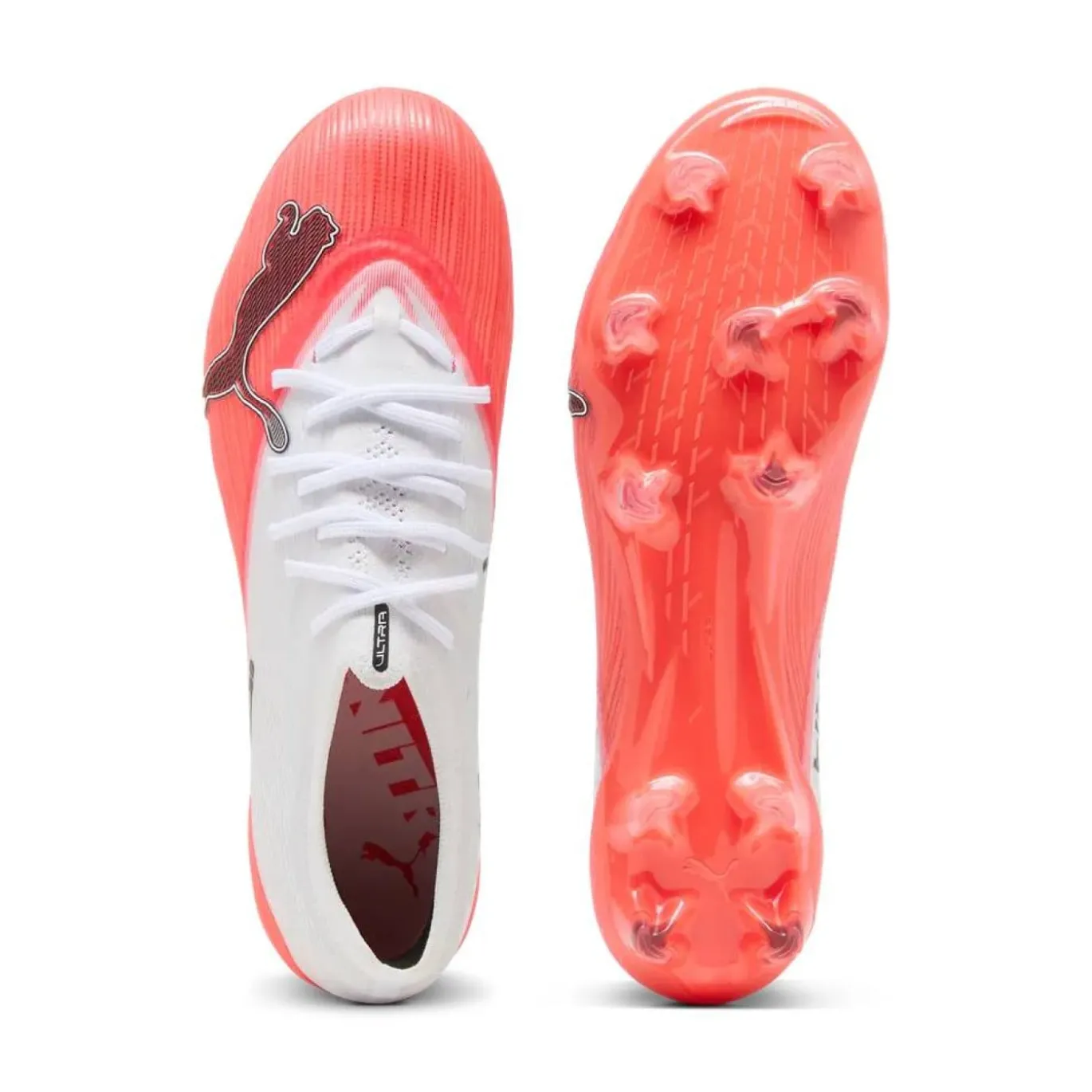 PUMA Ultra Nitro 7 Pro Gras Voetbalschoenen (FG) Wit Felrood Zwart