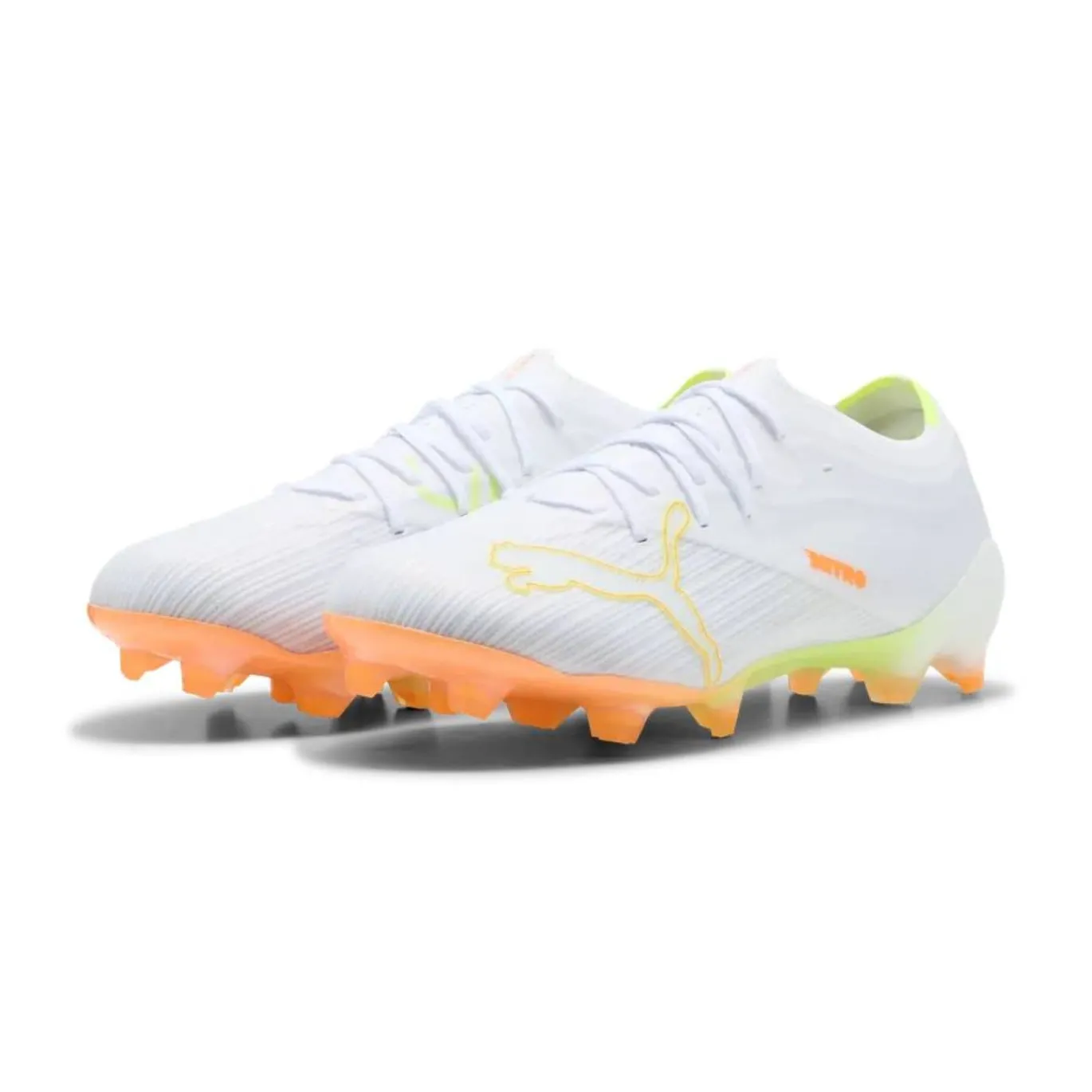 PUMA Ultra Nitro 7 Pro Gras Voetbalschoenen (FG) Wit Geel Oranje