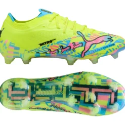 PUMA Ultra Nitro 7 Ultimate ADV Gras Voetbalschoenen (FG) Neongroen Felblauw Felroze