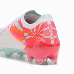 PUMA Ultra Nitro 7 Ultimate Brilliance Gras Voetbalschoenen (FG) Dames Wit Feloranje Roze Lichtblauw