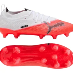 PUMA Ultra Nitro 7 Ultimate Gras / Kunstgras Voetbalschoenen (MG) Kids Wit Felrood Zwart
