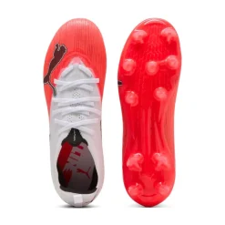 PUMA Ultra Nitro 7 Ultimate Gras / Kunstgras Voetbalschoenen (MG) Kids Wit Felrood Zwart