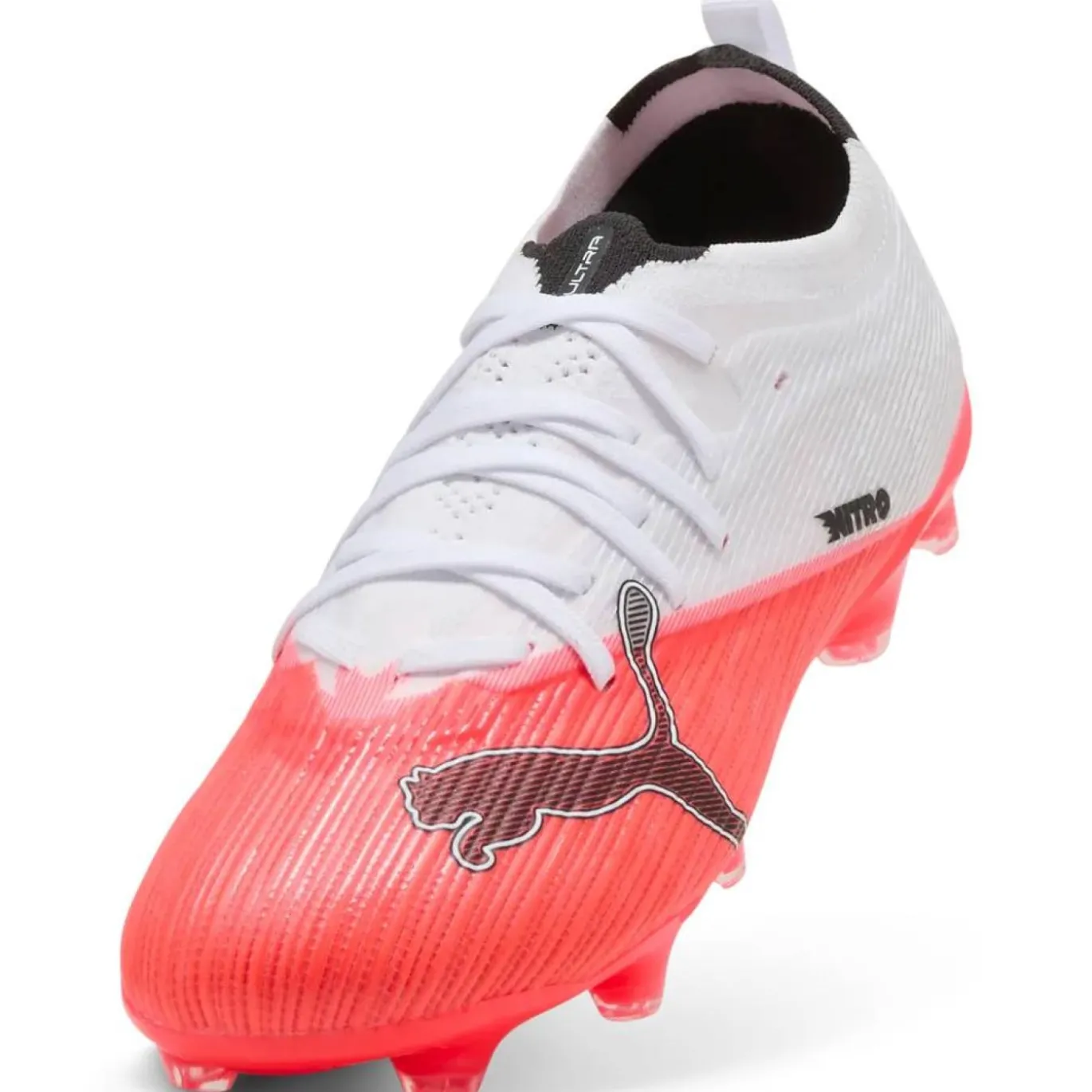 PUMA Ultra Nitro 7 Ultimate Gras / Kunstgras Voetbalschoenen (MG) Kids Wit Felrood Zwart