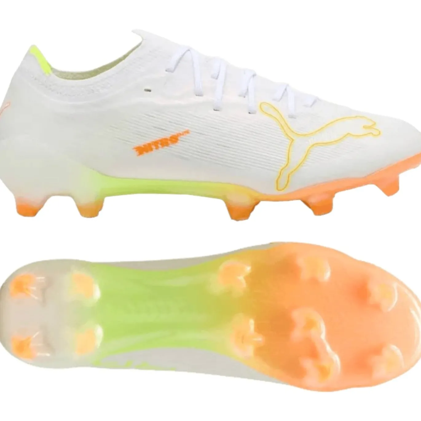 PUMA Ultra Nitro 7 Ultimate Gras Voetbalschoenen (FG) Wit Geel Oranje