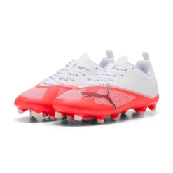 PUMA Ultra 7 Play Gras / Kunstgras Voetbalschoenen (MG) Kids Wit Felrood Zwart
