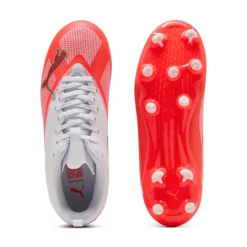 PUMA Ultra 7 Play Gras / Kunstgras Voetbalschoenen (MG) Kids Wit Felrood Zwart