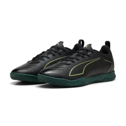 PUMA Ultra 6 Play Zaalvoetbalschoenen (IN) Kids Zwart Donkergroen Lichtgroen