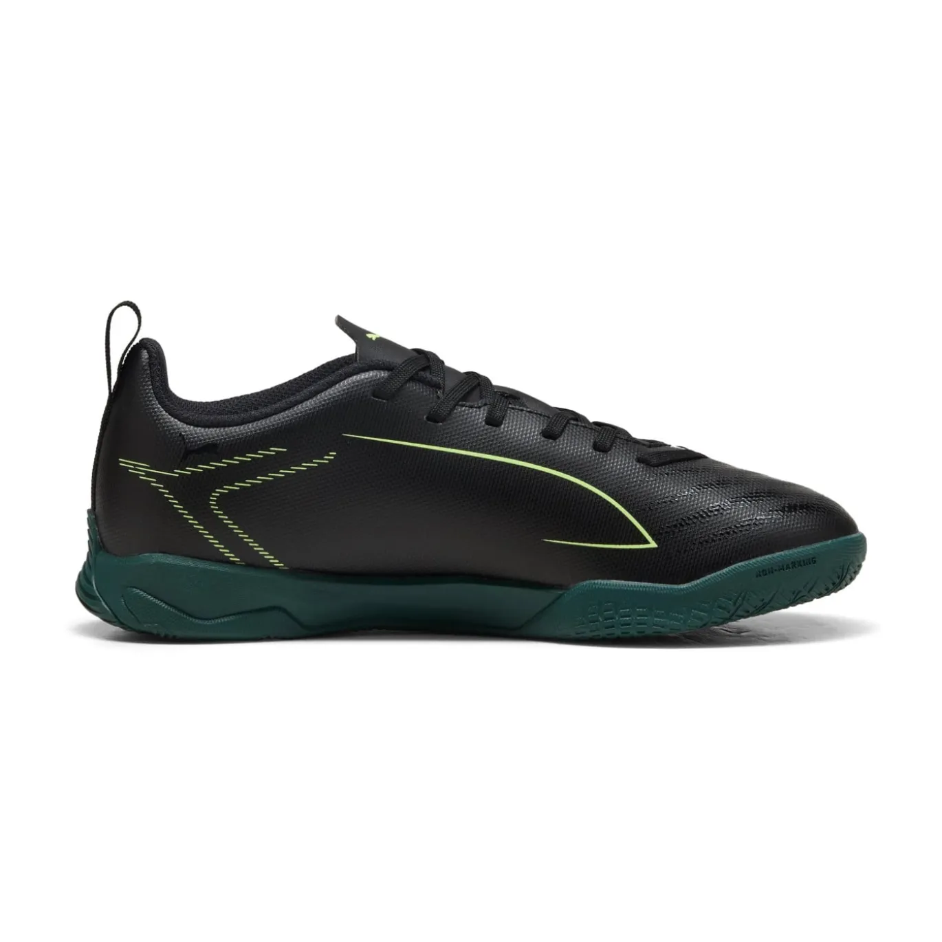 PUMA Ultra 6 Play Zaalvoetbalschoenen (IN) Kids Zwart Donkergroen Lichtgroen